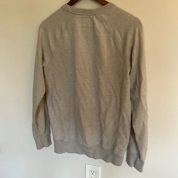 Roots Light Gray Crew Neck Sweater with Navy Logo - Picture 4 of 5